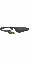 Goobay HDMI přepínač 3 na 1 (4K @ 60Hz), HDMI přepínač (černý, kabel 55 cm)