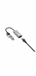 Adaptér LevelOne USB Adaptér LevelOne USB-C + USB-A -> RJ45 10/100/1000/2500 gr
