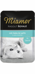 MIAMOR Ragout Royale Kuře a losos v omáčce - mokré krmivo pro kočky - 100g