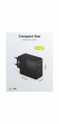 Goobay Duální rychlonabíječka USB-C 36 Wattů (černá, 2x USB-C, Power Delivery)
