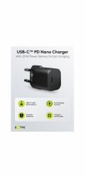Goobay USB-C rychlonabíječka Nano, PD, GaN, 20 Wattů (černá, 1x USB-C, Power Delivery 3.0)