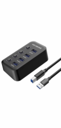 USB 3.2 Superspeed HUB 4-portový s vypínači portů