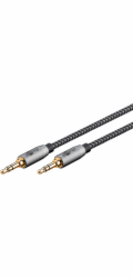 Goobay Propojovací audio kabel Plus AUX 3,5 mm stereo (černý/stříbrný, 3 metry)