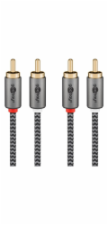Goobay Stereofonní cinch kabel Plus (černo-stříbrný, 5 metrů)