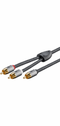 Goobay Plus RCA Y-kabel (černo-stříbrný, 3 metry)