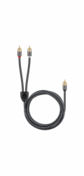 Goobay Plus RCA Y-kabel (černo-stříbrný, 5 metrů)