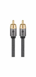 Goobay Kabel Plus Mono RCA (černo-stříbrný, 2 metry)