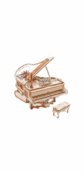 RoboTime 3D dřevěná skládačka hrací skříňky Kouzelné piano (mechanický pohon)