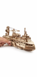 Ugears 3D dřevěné mechanické puzzle Výzkumná loď