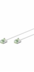 Goobay Ultraflexibilní tenký patch kabel Cat.8.1, U/FTP (bílý, 0,5 metru, extra krátké konektory)