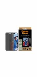 PanzerGlass - Ochrana obrazovky pro mobilní telefon - ultra široký tvar - sklo - s bezpečnostním filtrem - dvoucestné - barva rámu černá - pro Apple iPhone 16 Plus