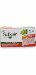 SCHESIR Chicken with beef in jelly - vlhké krmivo pro psy - 4 x 85g