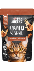 PAN MIESKO Kousky v omáčce Telecí s jelenem - mokrá smetana na kuře - 85g