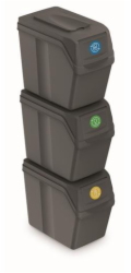 Odpadkový koš Prosperplast SORTIBOX 3 x 20 l šedý kámen