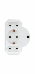 REV Plug Adapter 3-fold  with Surge Protection, white