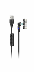 CONNECT IT Magnetický kabel PowerLink 3v1, USB-C / Lightning / MicroUSB, 2m, černá