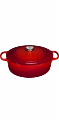Le Creuset Signature zapék.hrnec  ovál 31 cm tresnove cervená