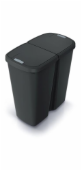 Odpadkový koš Prosperplast COMPACTA Q DUO, 45 l recyklovaná černá s černým víkem