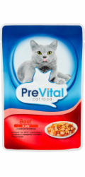 PREVITAL Beef in jelly - mokré krmivo pro kočky - 100g