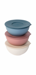 Guzzini EVERYWHERE BIO - Set 3  Bowls with lid Assorted c.