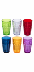Guzzini HAPPY HOUR Set of 6 Tall  Ground Tumblers Assorted Colors