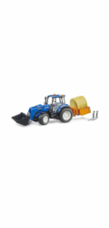 Bruder Traktor New Holland T5.120 s čelním nakladačem, korbou, vidlemi a kulatým balíkem