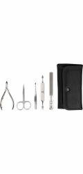 Zwilling CLASSIC snap fastener  leather case, black, 5 pcs.