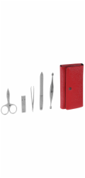 Zwilling Premium snap fastener  leather case, red, 5 pcs.