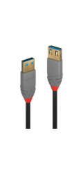LINDY USB kabel USB 3.2 Gen1 (USB 3.0 / USB 3.1 Gen1) USB-A zástrčka, USB-A zásuvka 2.00 m černá 36762