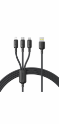 Baseus Rapid Series 3-in-1  USB-A 100W 1.5m, Black