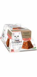 PURINA Gourmet Revelations Chunks in jelly with salmon Box - mokré krmivo pro kočky - 2x57g