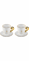 Bialetti Set 2 Cappuccino Cups  incl. saucers Pure Gold