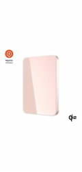 Powerbanka FIXED MagZen 5 Crystal s Qi2 a MagSafe, 5 000 mAh, růžová