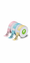 3x1 Olympia Etikettenrolle  14 mm x 40 mm rosa, blau, gelb