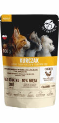 PET REPUBLIC Adult Kuře nakrájené nadrobno - mokré krmivo pro kočky- 100 g