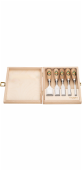 Kirschen Short chisel set in  wooden box, 5 pcs.