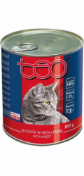 TEO Rich in beef - mokré krmivo pro kočky - 850g