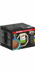 SHEBA Sauce Lover Duck, Chicken, Salmon, Tuna Box – mokré krmivo pro kočky – 32 x 85 g