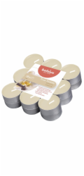 Svíčky Bolsius Tealight True Scents, čajová svíčka, s vůní vanilky, balení. 18 ks