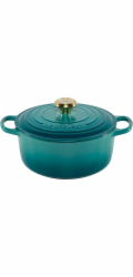 Le Creuset Signature Bräter  rund 24 cm bleu riviera