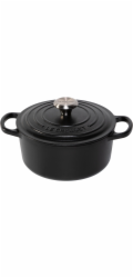 Le Creuset Signature Bräter  rund 18 cm schwarz matt