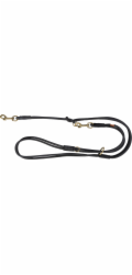 Pure, nastavitelné vodítko pro psy, kožené, černé, S: 2 m/10 mm, kulaté