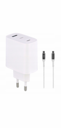 Nabíječka TNB Gan 230V 65W, nástěnná nabíječka, 2 x USB-C + USB-A + USB-C kabel TNB / ChnbGan 65W