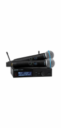 Shure SLXD24D+E/B58-G65 - dvojitý digitální bezdrátový systém se dvěma vysílači/mikrofony „do ruky“ (470 - 606 MHz)