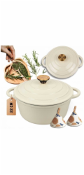 Litinový hrnec Atusa smaltovaný 22 cm 3 l Hage Cream