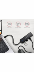 AXAGON HUE-C2C, 4× USB 5Gbps TRAVEL hub, 2× USB-A + 2× USB-C, USB-C napájení, kabel USB-C 19cm