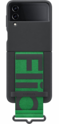 Silikonový kryt Samsung s kroužkem pro Galaxy Z Flip 4, černý