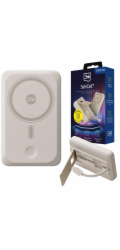 Powerbanka 3MK 3mk SafeCell 4 v 1 polopevná 22,5W vestavěný kabel Apple Watch MagSafe 10 000 mAh béžová