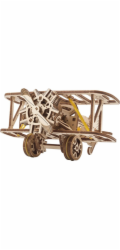 Ugears 3D dřevěná mechanická skládačka Mini dvojplošník