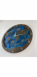 BusyKids Nástěnné hodiny Mapa světa tmavé